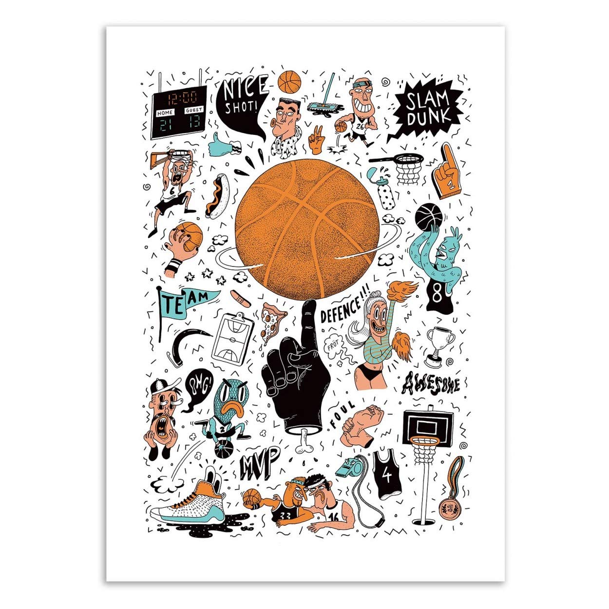 Wall Editions Art-Poster - Basketball - Sarah Matuszewski