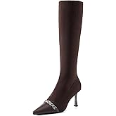 NEWBELLA Women's Suede Knee-High Boots - Sleek Design Stiletto Heel Boots for Daily Wear, Halloween, Christmas