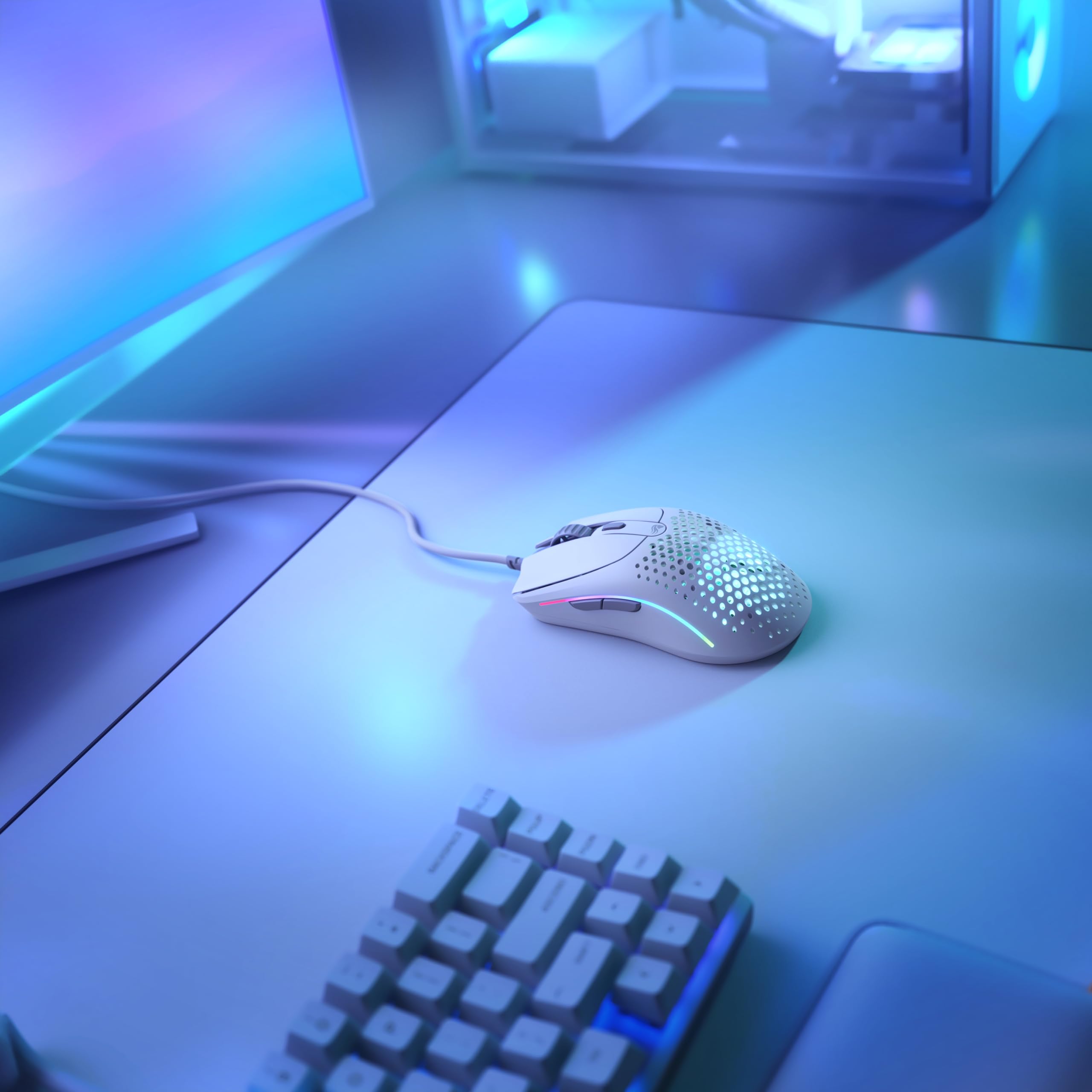 GLORIOUS Gaming Model O 2 Wired Gaming Mouse – ultraleichte 59 g, FPS, 26.000 DPI, Motion-Sync, auf 80 Mio. Klicks ausgelegte Schalter, 6 programmierbare Tasten, beidhändig, RGB, PTFE-Füße – Weiß 7