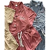 Taniri Personalized Soft Modal Pajama Set for Women - Bridesmaid Pajamas for Wedding, Bridal Shower Gifts and Bridesmaid Proposal - Customized Women's PJs Multicolors