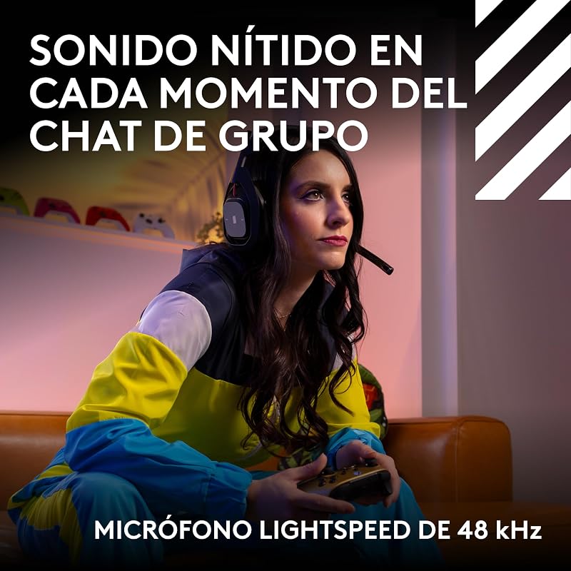 Logitech g astro a50 lightspeed gaming headset wireless + estação base (gen 5), pro-g graphene, alternar entre 3 sistemas, usb-c para xbox, ps5, pc/mac ou nintendo switch, bluetooth - preto