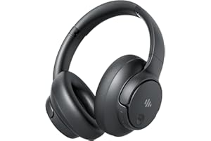 Eduiosma Active Noise Cancelling Headphones, Wireless Over Ear Bluetooth Headphones with Microphone, Transparency Mode, 70H Playtime, Hi-Res Audio, Deep Bass, Bluetooth 5.3, Lightweight Design,Black