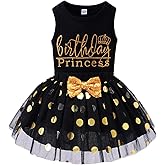 LYSMuch Toddler Kids Baby Girl's Birthday Outfits Princess Vest short Sleeveless Shirt Mesh Tutu Skirt Set