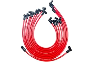 LLANNDER 10mm High Performance Spark Plug Wire Set Compatible with Chevy SBC BBC 305 350 454 Electronic V8 Engine with HEI Distributor