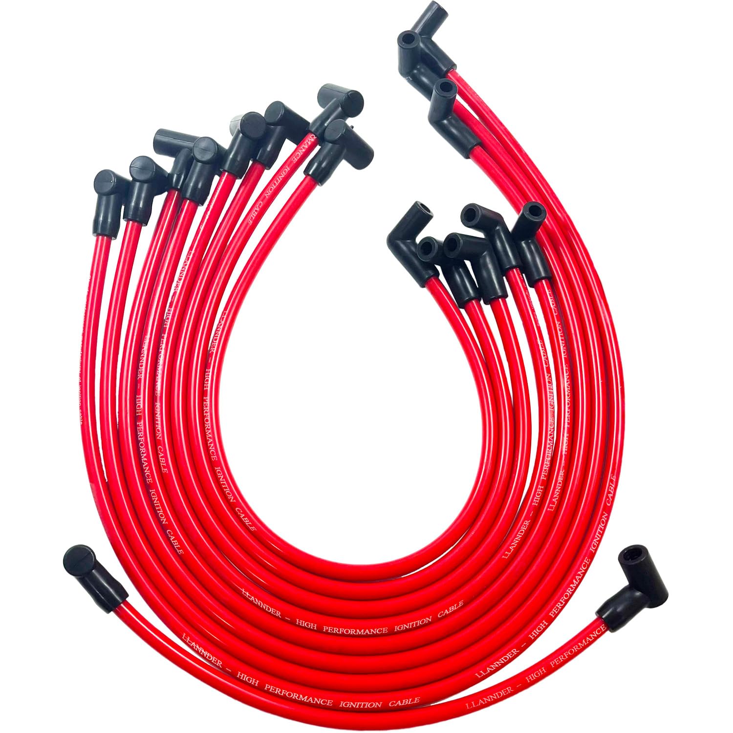 Photo 1 of LLANNDER 10mm High Performance Spark Plug Wire Set Compatible with Chevy SBC BBC 305 350 454 Electronic V8 Engine with HEI Distributor