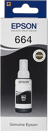 Epson EcoTank 664 Black Ink Bottle 70ml 4000 Pages L100-L600 Series view 1
