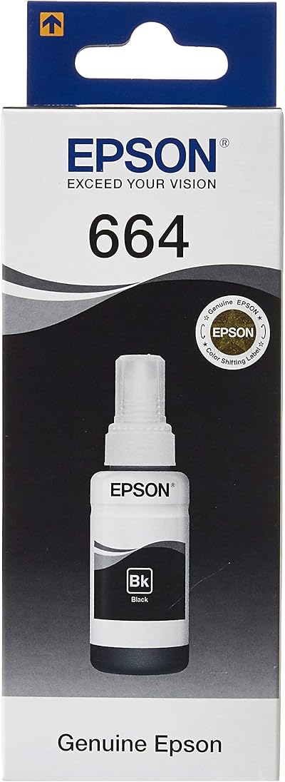 Epson EcoTank 664 Black Ink Bottle 70ml 4000 Pages L100-L600 Series