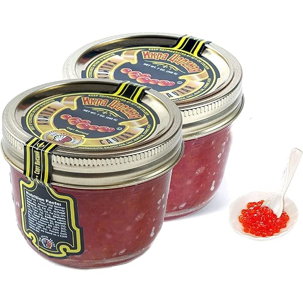 アクセサリー Salmon roe Amazon.com: YuZiJiang. Premium Salmon Roe Caviar 120g