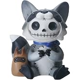 SUMMIT COLLECTION Furrybones Bandit Signature Skeleton in Raccoon Costume with a Little Accomplice