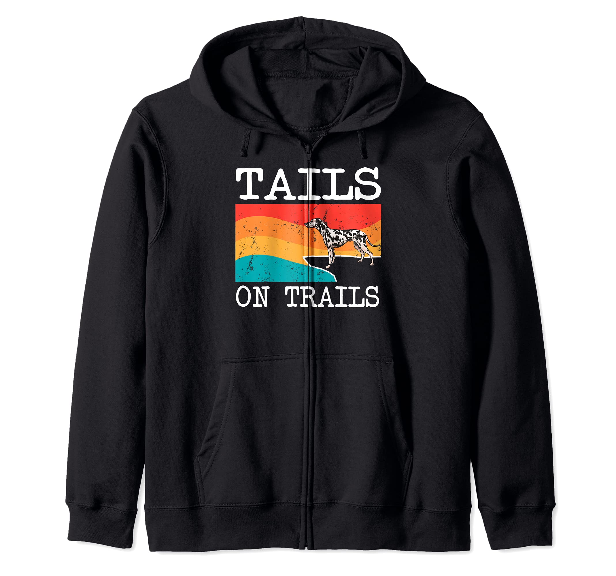 Tails On Trails Dalmatian Dog Funny Hiking Zip Hoodie