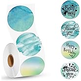 WONLABEL 2inch Round Thermal Labels Self-Adhesive, 500 PCS/Roll Circle Thermal Printer Labels for Business and Home, Thermal Sticker Label for/Shipping/Packaging/DIY Logo Design/Thanks Card