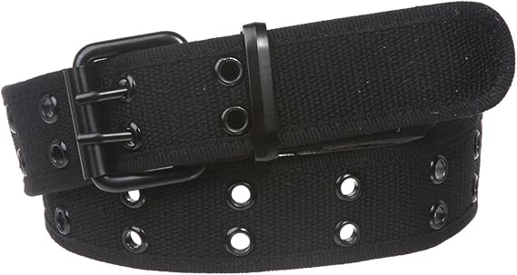black canvas grommet belt