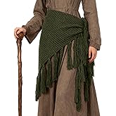 L'VOW Medieval Norse Witch Shawl Ren Faire Fringe Tribal Celtic Shawl Viking Hip Scarf Skirt Shaman Pagan Accessory