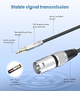 Tisino 3.5mm TRS to XLR Unbalanced Cable 1m Microphone Cord view 4