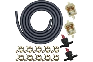 STRONGTHIUM 1/4 in Gas Fuel Line Hose with Clamps Valve & Filters Kit Compatible with Briggs & Stratton Craftsman MTD Kawasaki Kohler Small Engines Generator Powersports Rubber 6.6FT