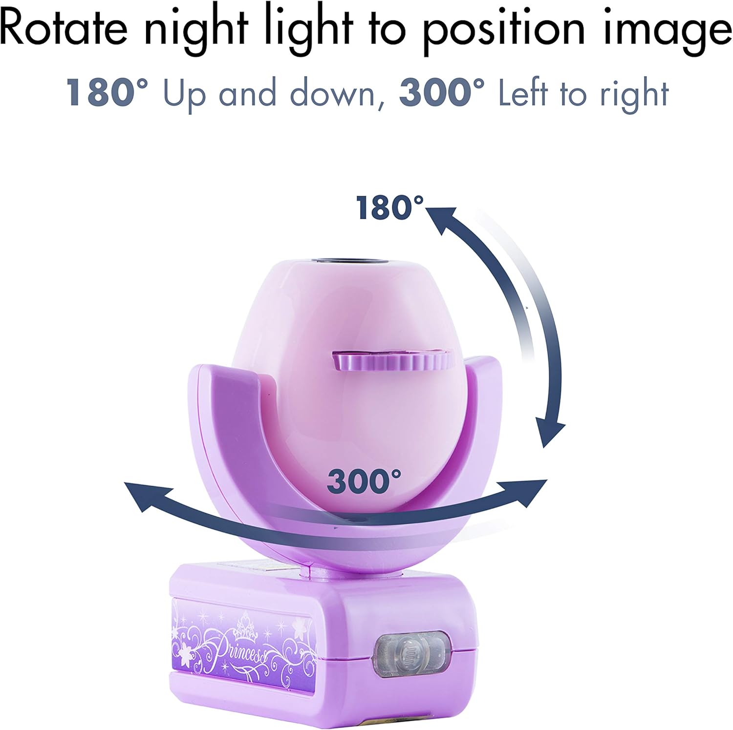 Projectables Disney Princess 6-Image LED Night Light Projector, Dusk-to-Dawn Sensor, Project Princesses Cinderella, Ariel, Aurora, Belle, & Rapunzel on Ceiling, Wall, or Floor, Pink/Purple, 11738: Home Improvement