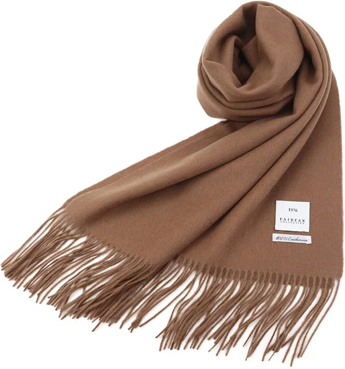 Amazon フェアファクス Fairfax ソリッドのカシミアマフラー キャメル無地 カシミヤ100 メンズマフラー ベージュ ブラウン 茶色 Mf4026 ストール マフラー 通販