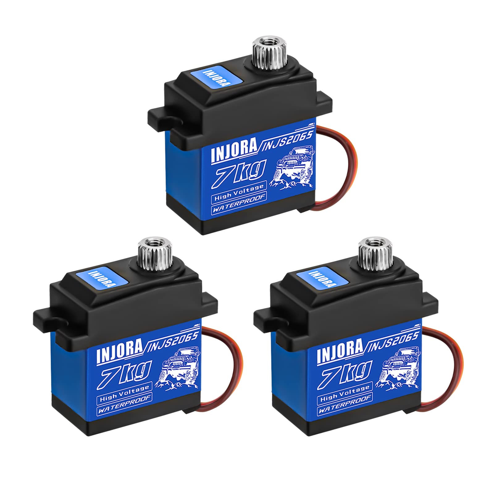 INJORA 7KG 2065 Digital Servo Waterproof High Voltage Sub-Micro Shift Servo for TRX4M TRX4 TRX6 SCX10 III 1/10 RC Crawler Car,3pcs