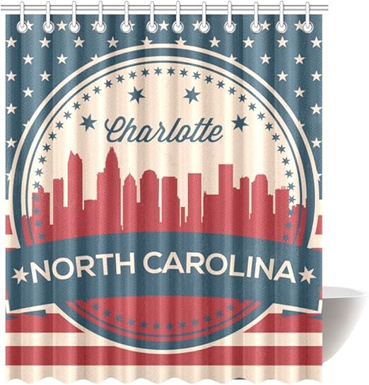 Amazon Com Vintage North Carolina State Charlotte Skyline Shower