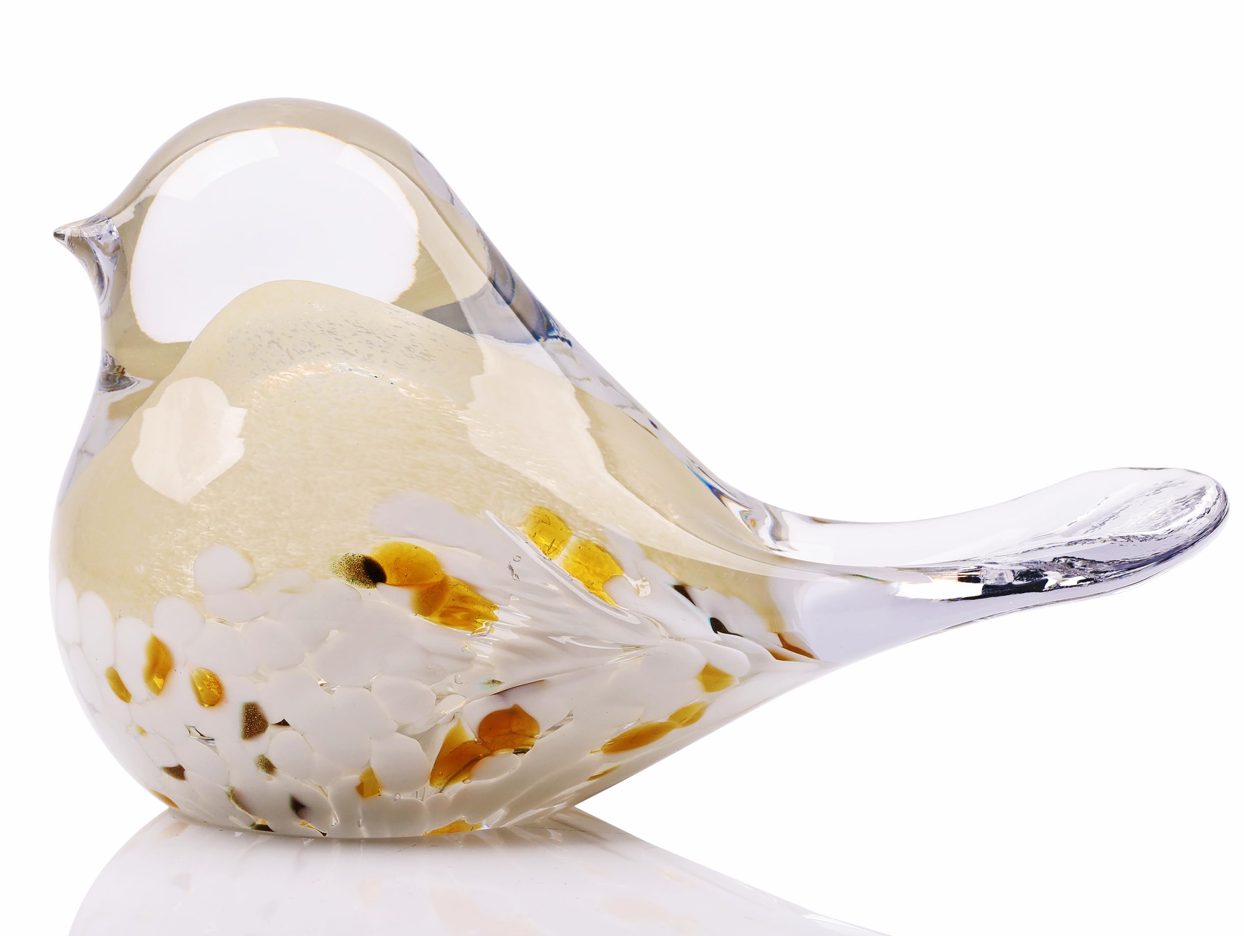 Photo 1 of *MINOR DAMAGE - USED*
WUBIANJIE Hand Blown Glass Bird Statue Collectible Animal Art Paperweight, Living Room Bedroom Bookshelf Coffee Table Small Ornaments Shelf Home Decoration (Yellow)