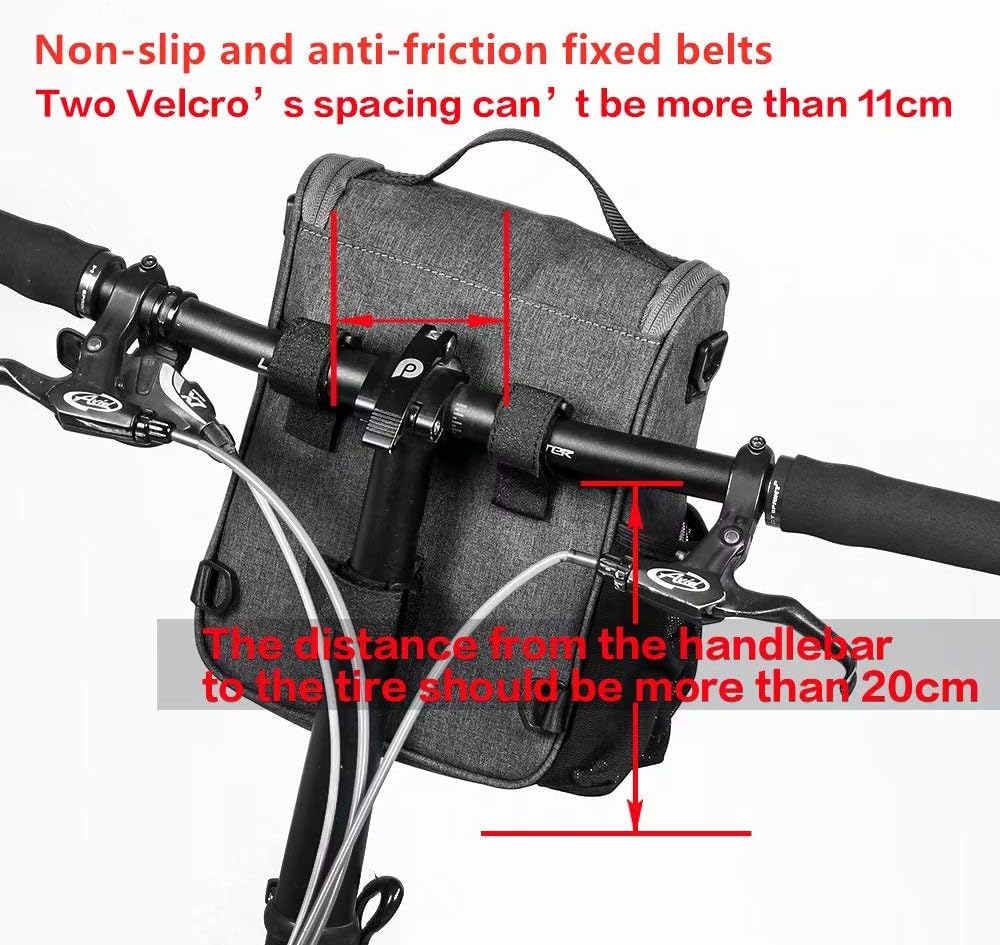 Rhinowalk Bike Handlebar Bag Multifunction Bicycle Front Tube Bag with Shoulder Strap Raincover, Grey : Sports & Outdoors