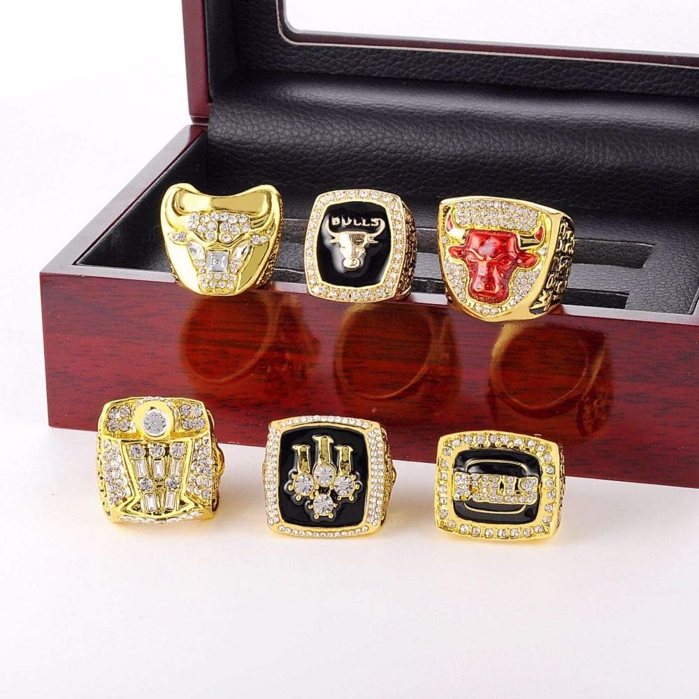 YZQ Super Bowl Ring Fashion Creative High-End Collection of Fans Alloy Ring Men's Accessories Retro Ring Chicago Bulls Championship Men's Rings Sports Fans Series Ring Memorial Collection/A