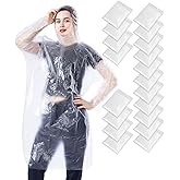 SmileLucky 50/100 Pack Disposable Rain Ponchos with Hood for Adults, Family Pack Raincoats Bulk for Women and Men