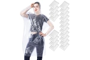 SmileLucky 50/100 Pack Disposable Rain Ponchos with Hood for Adults, Family Pack Raincoats Bulk for Women and Men