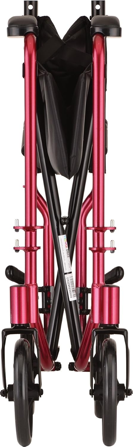 NOVA Medical Products 19" Lightweight Transport/Wheelchair, Red: Health & Personal Care