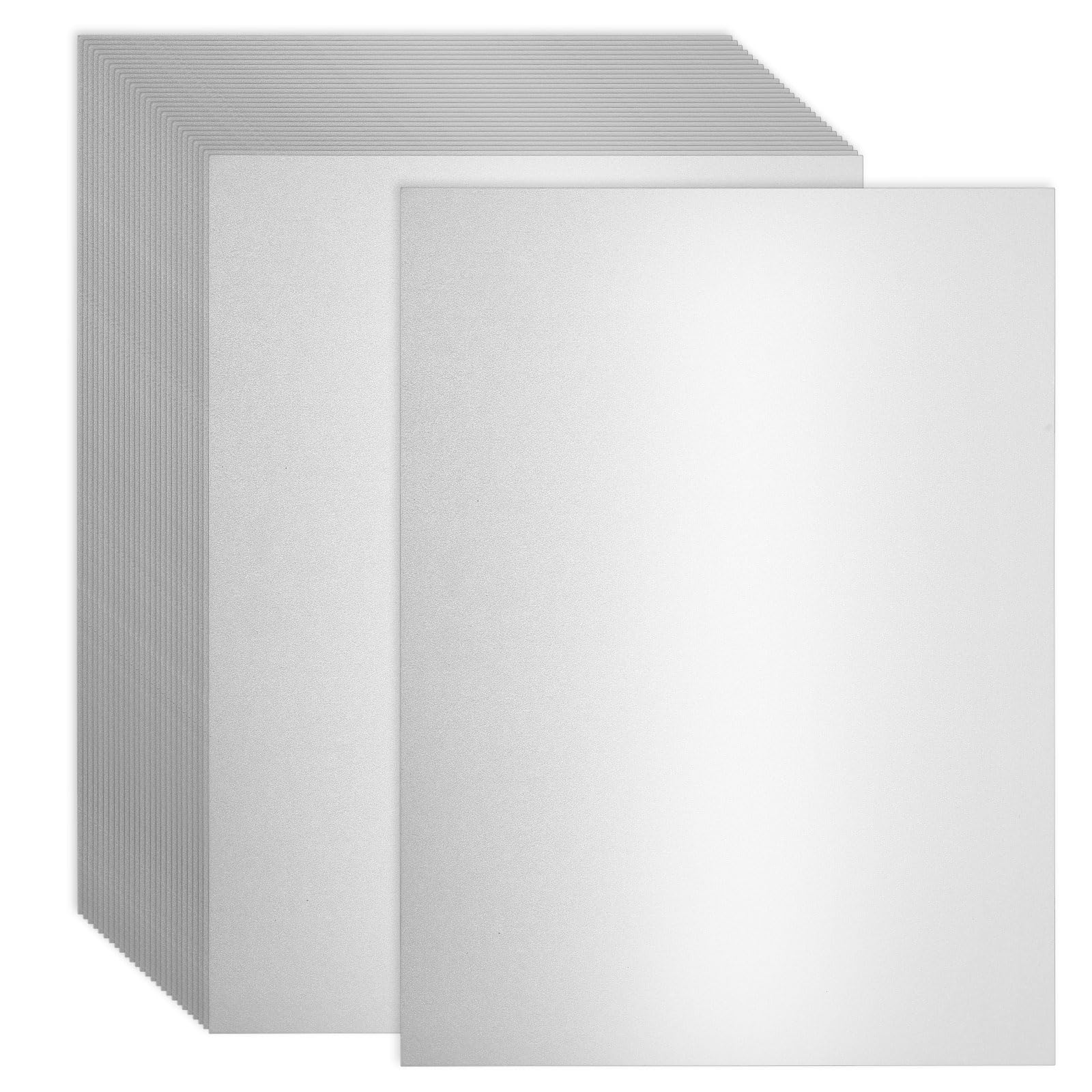 Photo 1 of 120 Sheets Silver Shimmer Cardstock 8.5 x 11 Inch Metallic Paper, 250gsm/92lb Double Sided Silver Card Stock Pearlescent Paper for Invitations, Certificates, Crafts, DIY Cards