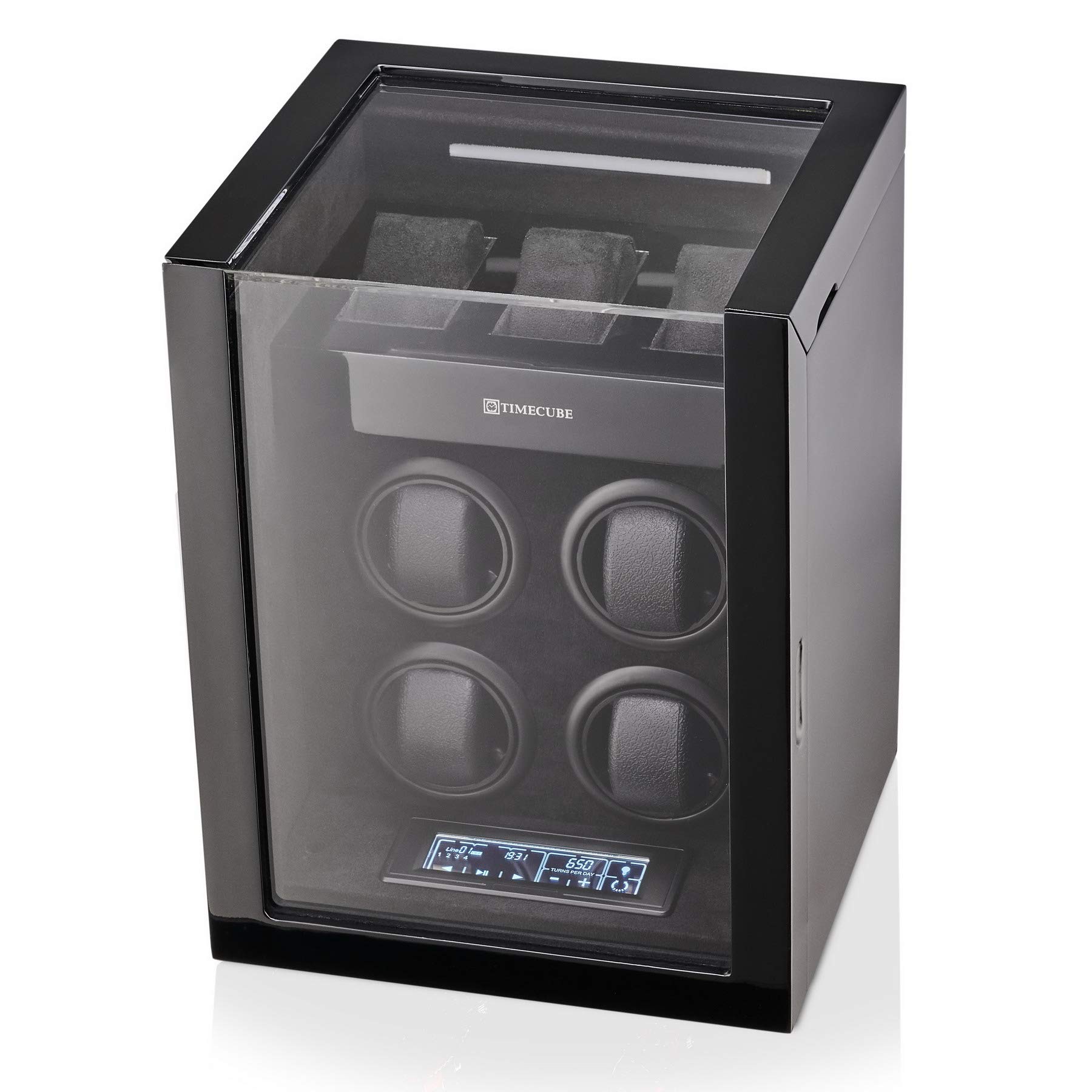TIMECUBE Watch Winder for 4 Watches with 15 Winding Programs and 3 Watch Storage Slots