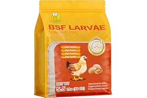 GOLDWORMS 5.5LB Dried Black Solider Fly Larvae, BSFL is High Protein Chicken Feed with 85x More Calcium Than Dried Mealworms, Poultry Treats, Chickens Love, Birds Love, Hens Love, Ducks Love