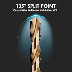 MACXCOIP Cobalt Drill Bit Set, 13Pcs M35 High Speed