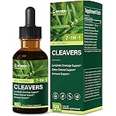 DetoxenNATURE Cleavers Herb Extract Organic Drops for Lymphatic Drainage Support, Detox Cleanse Support with Dandelion Horsetail. Health Herbal Supplements for Immune Support w/Elderberry Reishi.2 oz