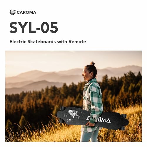 Skateboard Électrique Caroma 350W - Longboard 70cm - Vitesse 20km/h - Télécommande