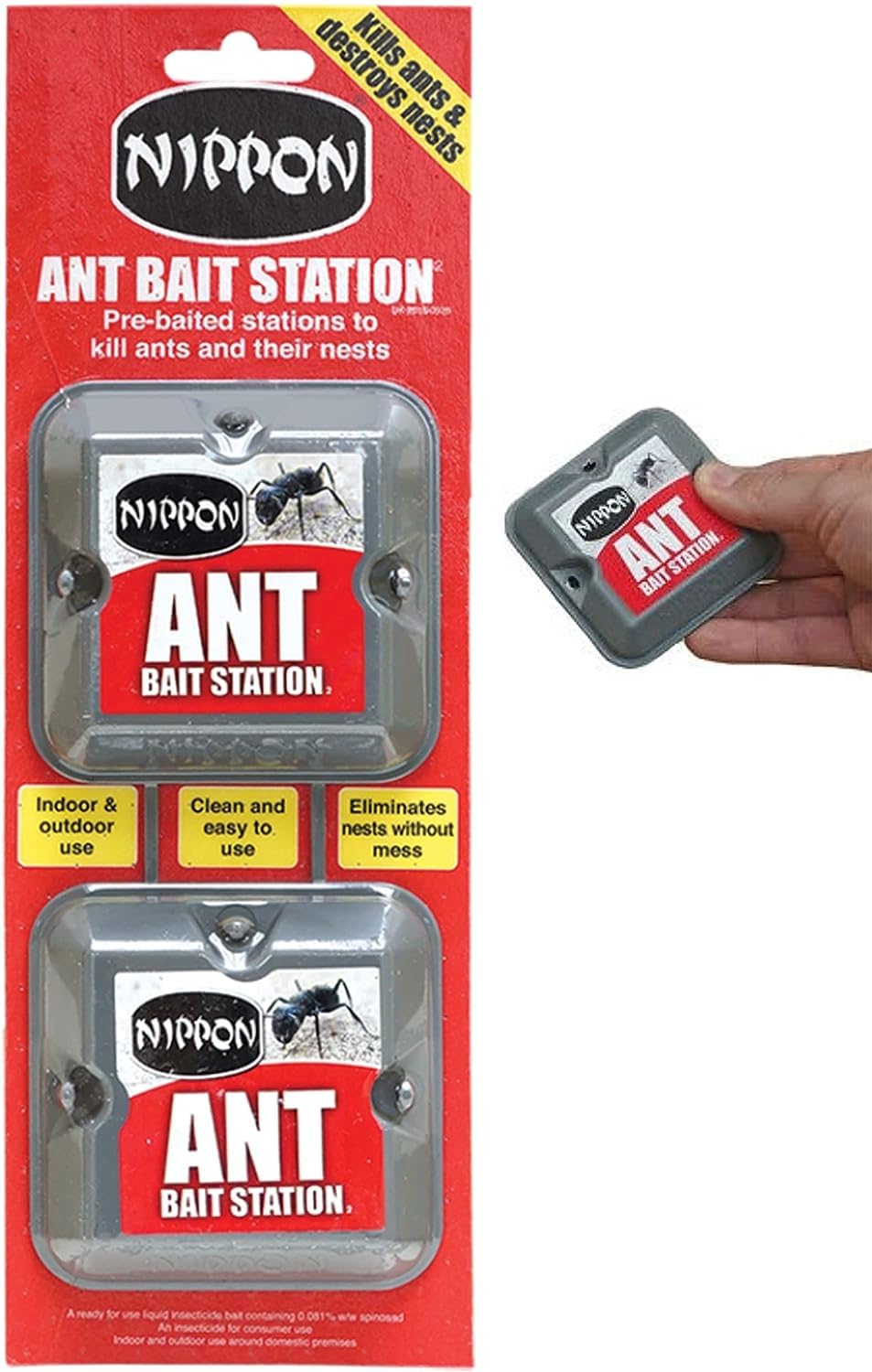 hep Ant Bait Station Twin Pack, Ant Traps used for both Indoors & Outdoors, Destroys Ants and their Nests, Strongest Ant Control System - No Mess Clean and Easy to Use (Pack of 1 (2 Bait Stations))