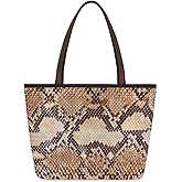 POFATO Python Snake Skin Tote Bag Tote Purse for Women with Zipper Large