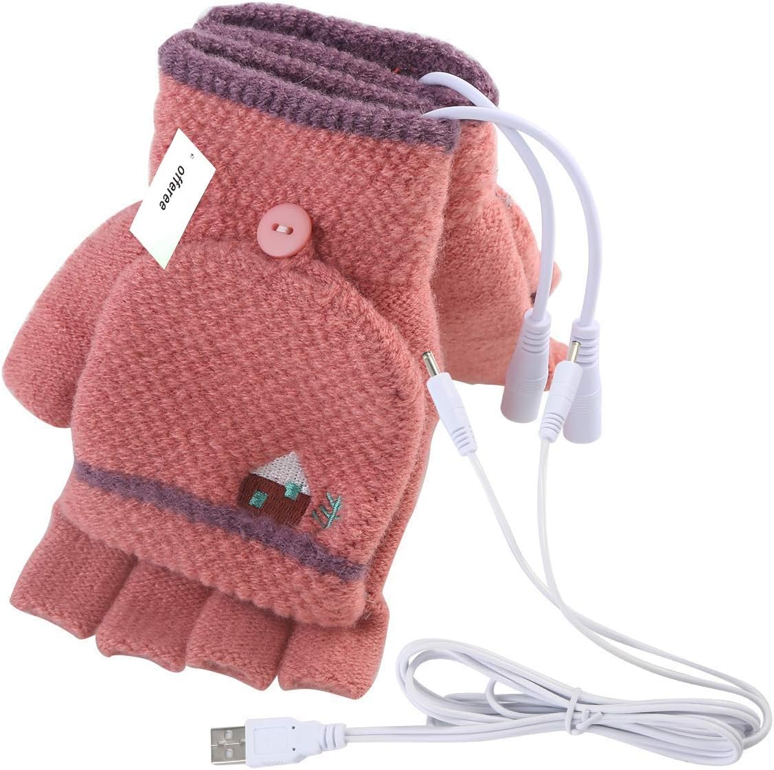 Offeree USB Heated Gloves Mitten for Women Men full and