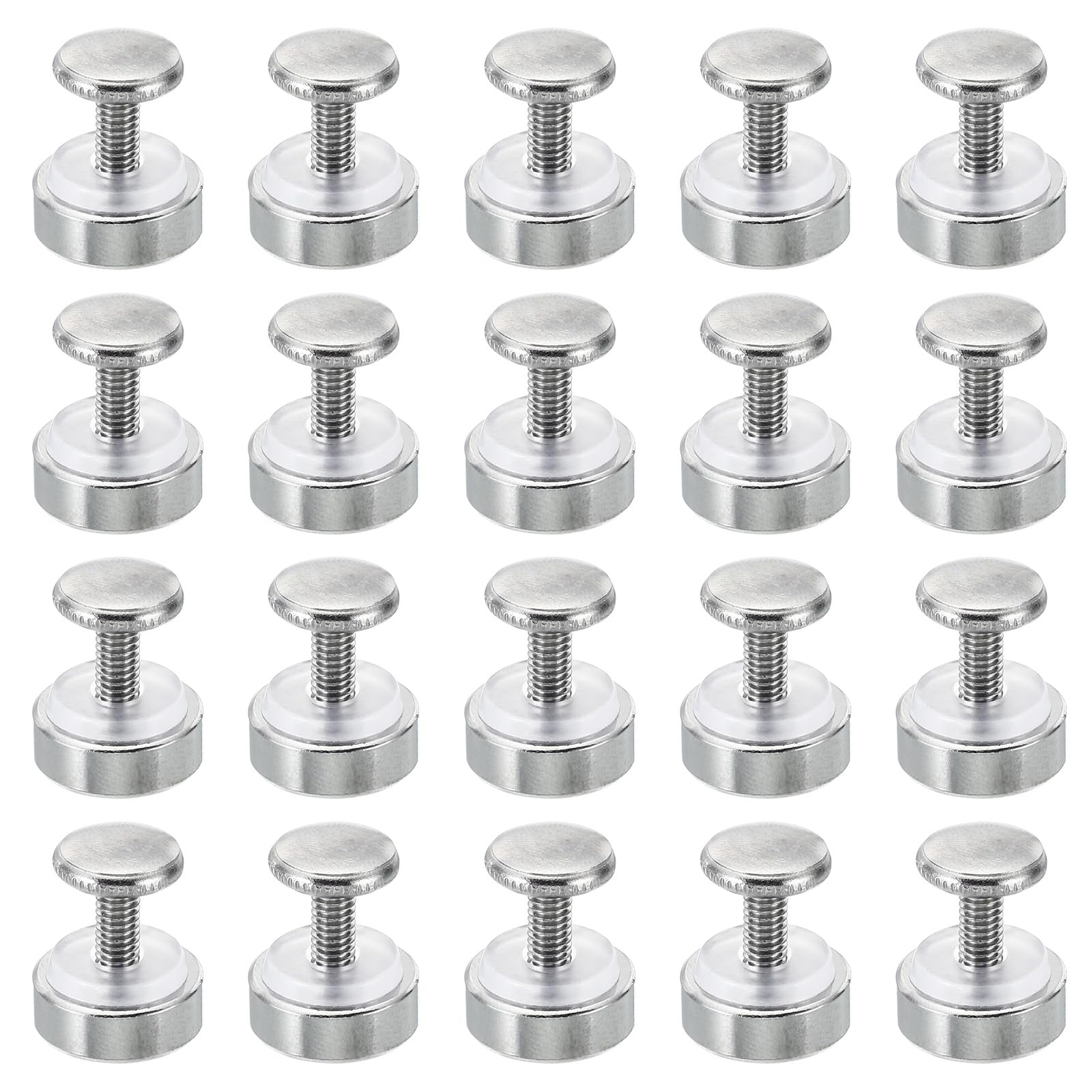 PATIKIL M4x12 Standoff Screws with Spacers, 20 Pack Wall Mounting Hardware Thumb Screw Fasteners for Acrylic Glass Signs Mirrors, Silver Tone 15mm