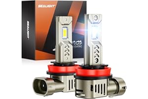 SEALIGHT 2026 Brightest H11/H8/H9/H16 LED Headlight Bulbs, 80000LM 1200% Brighter, 6500K Cool White, 1:1 Halogen Size Wireles