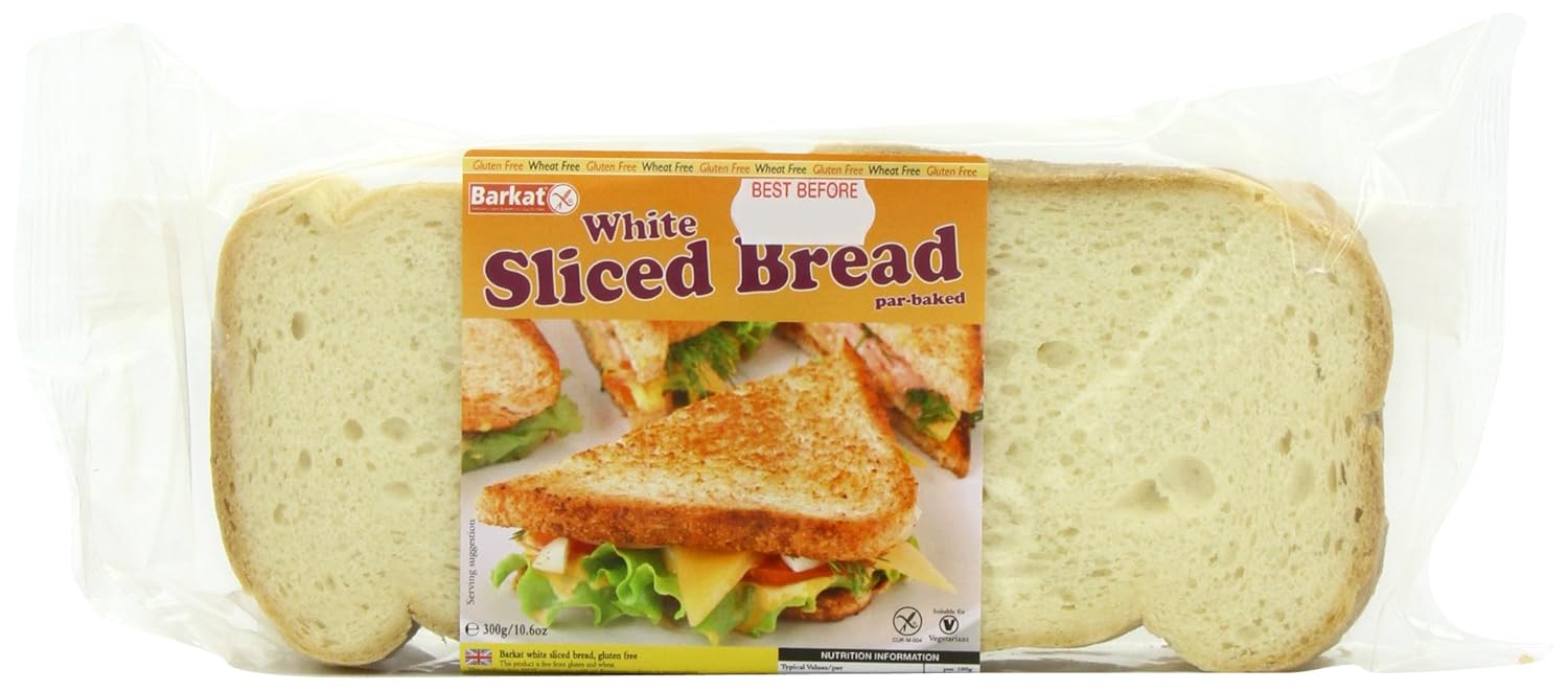 Barkat Gluten Free Par Baked White Sliced Bread 300 g (Pack of 6