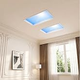 Lpoxuru Simulated Sky Ceiling Light, Dimmable Full Spectrum LED Panel Lamp, Artificial Blue Sky Cloud Light for Low Ceiling Home Office Commercial Space Sun-320 * 620mm