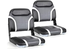 SUNDGORA A Pair of New Low Back Folding Boat Seats,Stainless Steel Screws Included(2 Seats)