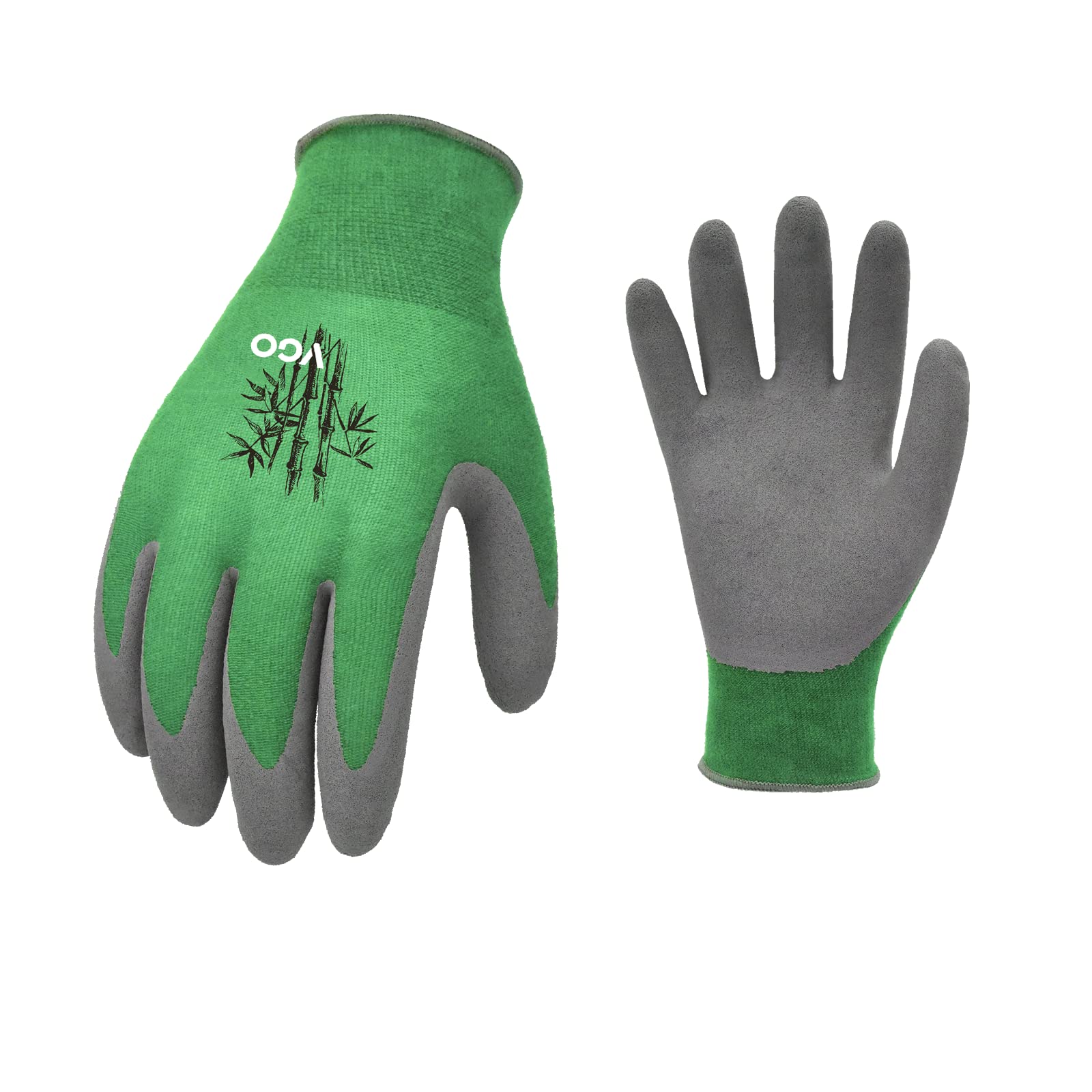 Vgo... 2 pairs Gardening Gloves Men&Women, Utility Safety Working Gloves Latex Coating Dipping Gloves Anti Slip