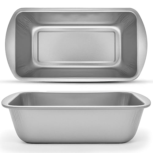SOL 2pk Loaf Tins for Baking 2lb – Non-Stick Bread Tins 21 x 11 x 6.4cm – Durable Baking Moulds for Homemade Bread, Cakes, Loaves, Meatloaf, Oven Use, Kitchen Baking & Food Prep