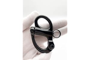 QIANJIEER Stainless-Steel Quick Release Shackle - Fixed Bail Snap Shackle,Ideal Connector for Sail Boats, Helicopters, Mountaineering, Rock Climbing, Swings, Pet Chains, etc.