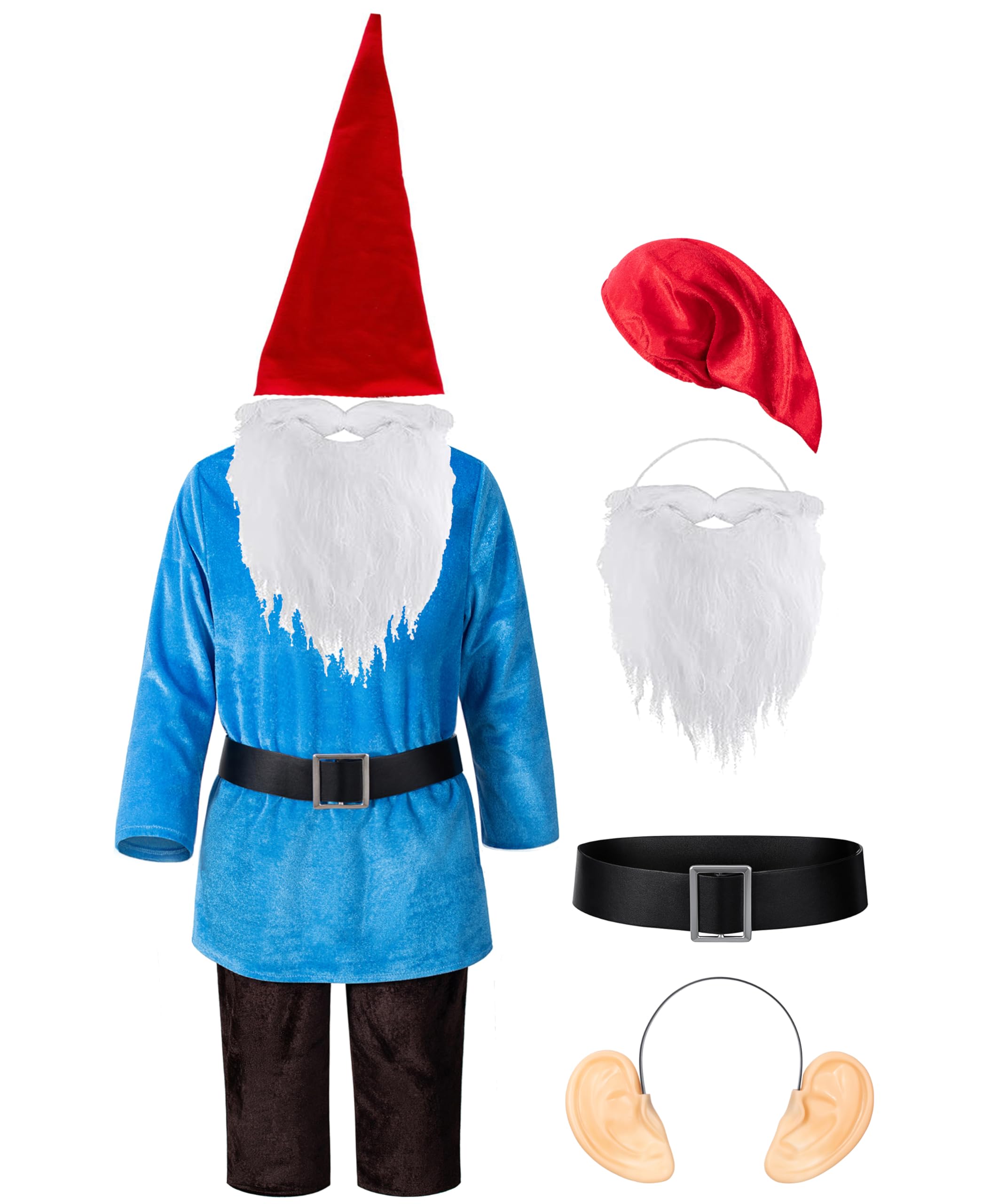 Photo 1 of Kids Dwarf Gnome Elf Costume for Boys Fancy Elf Halloween Christmas Cosplay 9-10 Years Blue