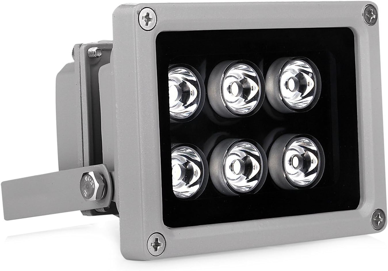 VIKYLIN Infrared Illuminator 850nm 6 LEDs 60 Degrees Wide Angle IR Illuminator IP67 Waterproof Night Vision LED Infrared Light for IP Camera, CCTV Security Camera