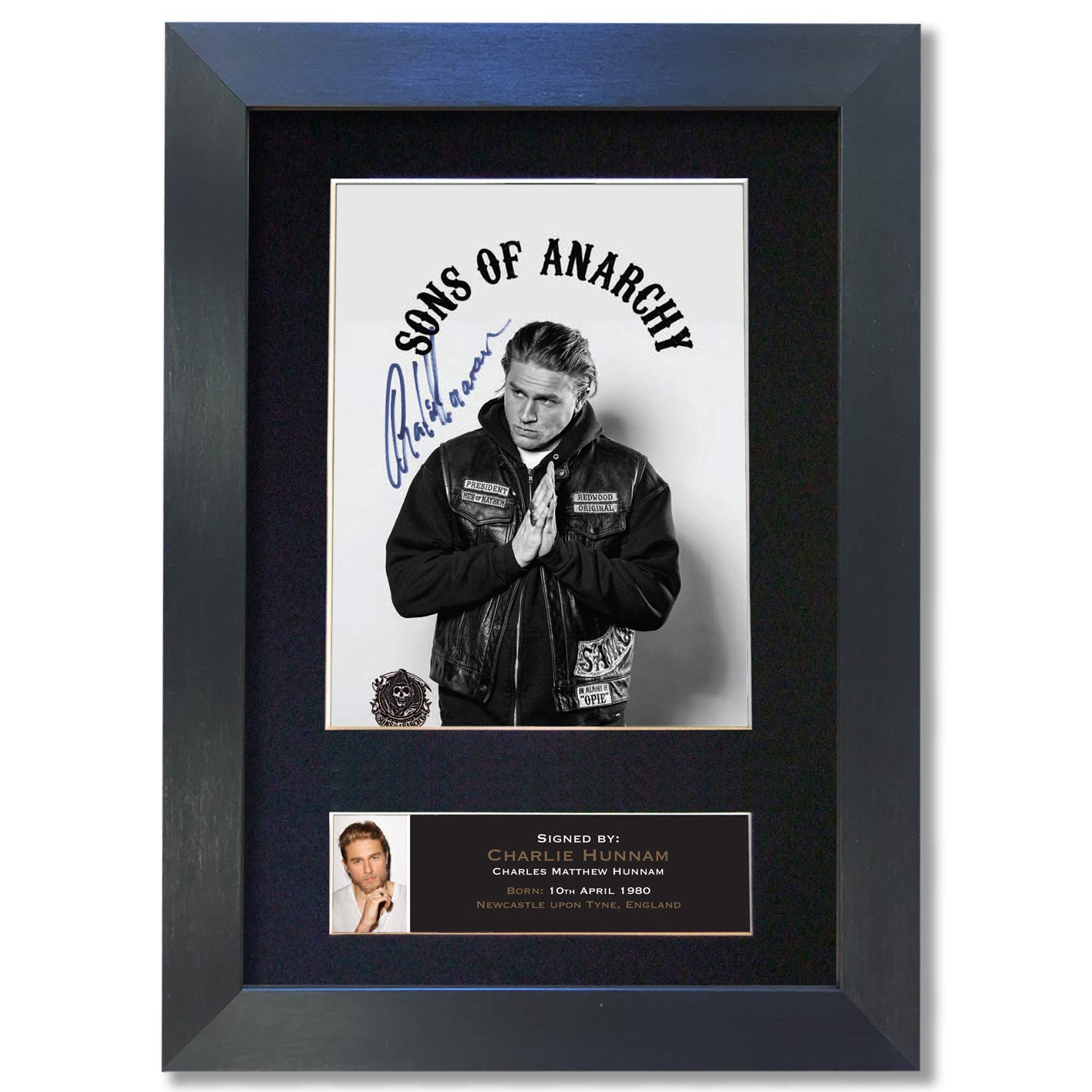 Magenta Manage CHARLIE HUNNAM Sons of Anarchy Signed Reproduction Autograph Mounted Quality Photo Print A4#589