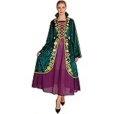 Xyjrnjvh Women's Witch Sisters Cosplay Costumes Medieval Witch Long Dress Halloween TV and Movie Costumes
